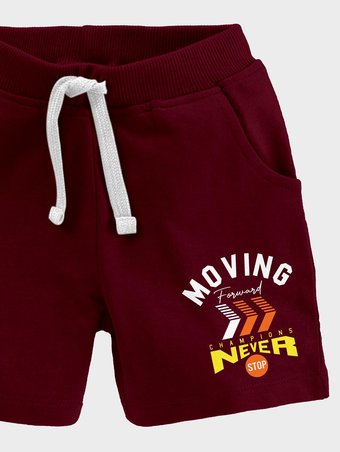 maroon cotton blend shorts - 21070546 - Standard Image - 2