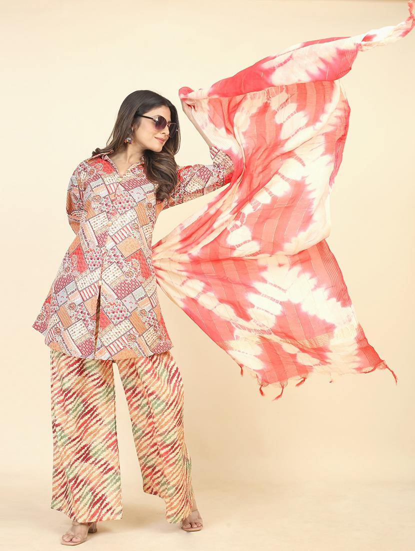 geometric print unstitched suit set - 21070583 - Standard Image - 2