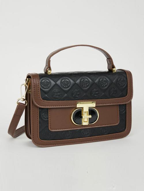 brown leatherette (pu) handbag - 21071597 -  Standard Image - 0