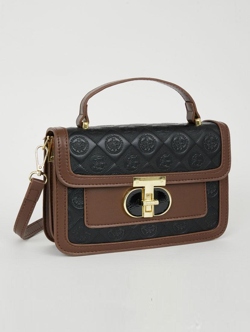 brown leatherette (pu) handbag - 21071597 -  Zoom Image - 0