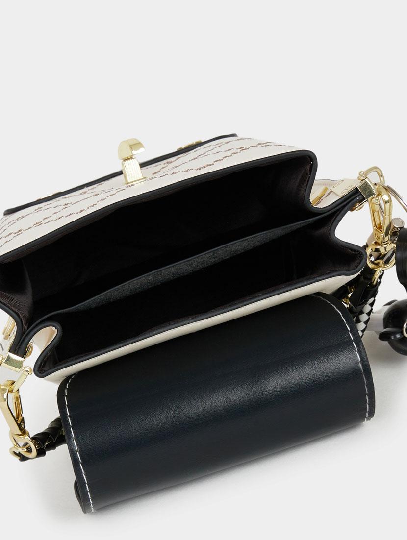 black leatherette (pu) sling bag - 21071601 - Standard Image - 2