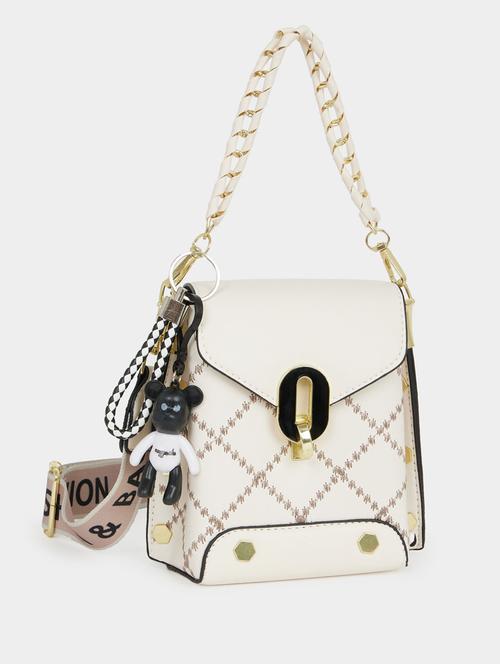 white leatherette (pu) sling bag - 21071602 - Standard Image - 0