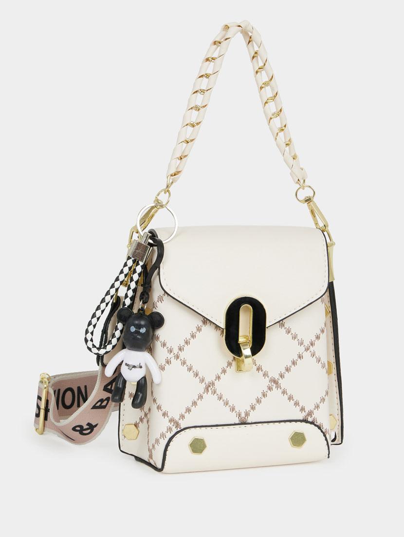 white leatherette (pu) sling bag - 21071602 - Zoom Image - 0