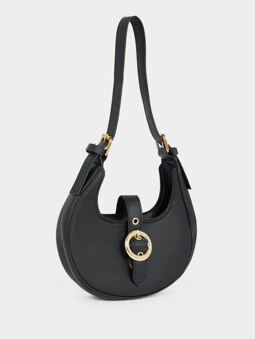 black leatherette (pu) handbag - 21071604 - Standard Image - 0