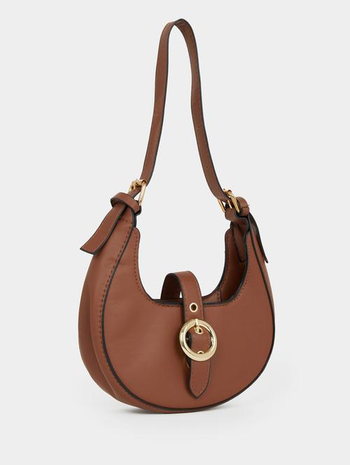 brown leatherette (pu) handbag - 21071605 - Standard Image - 0
