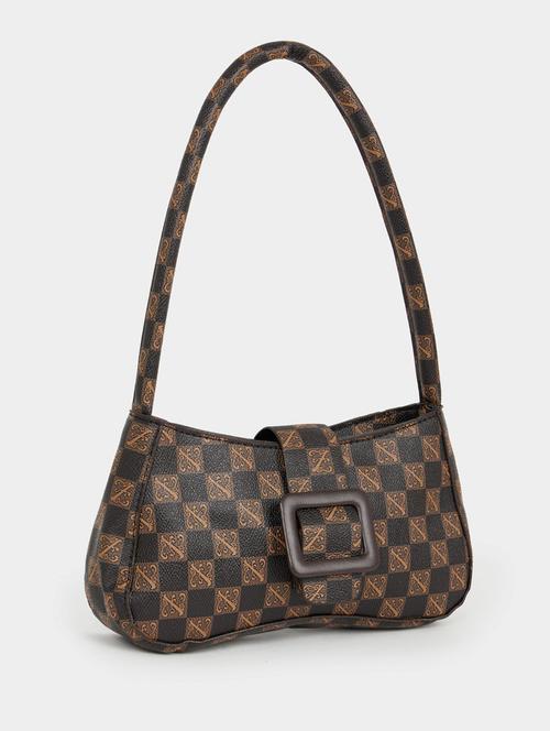 brown leatherette (pu) handbag - 21071606 - Standard Image - 0