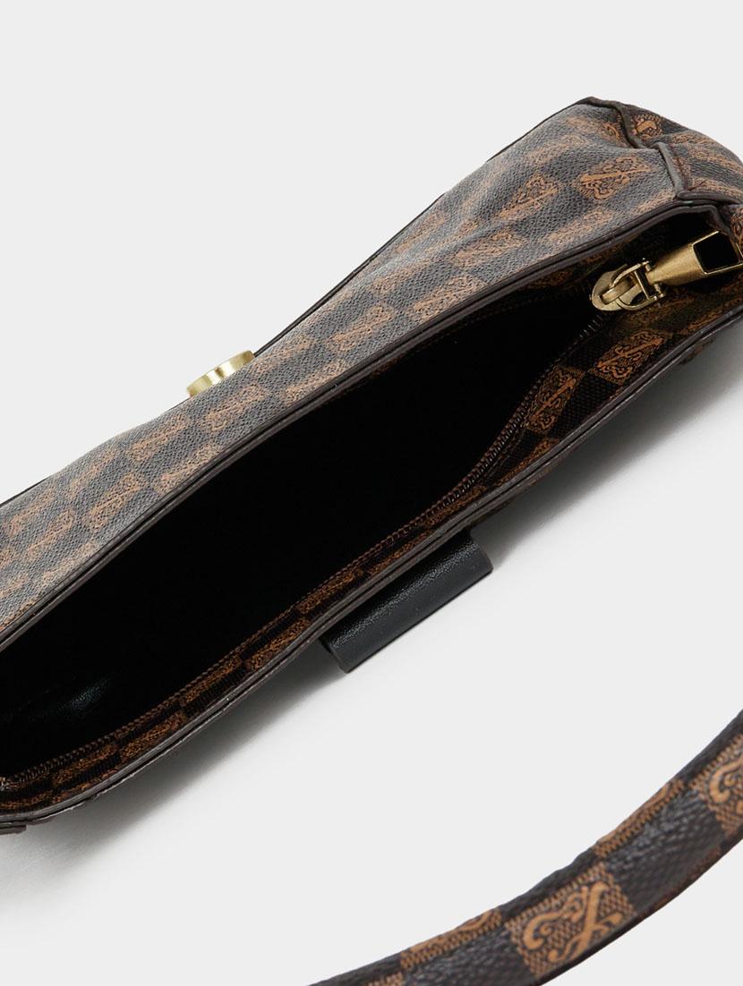 brown leatherette (pu) handbag - 21071606 - Standard Image - 2
