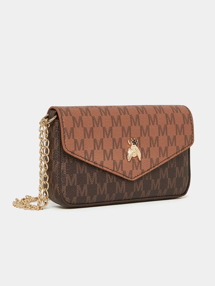 brown leatherette (pu) printed sling bag - 21071650 - Zoom Image - 0