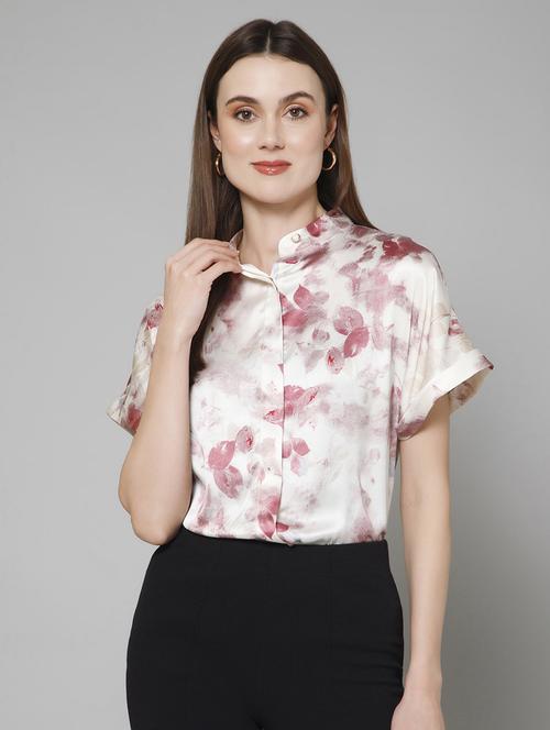 off white printed detailed casual shirt - 21072189 - Standard Image - 0