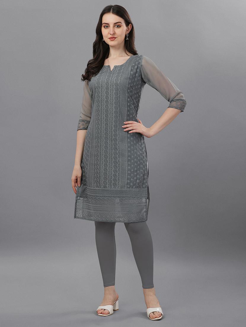 women embroidered straight kurta - 21072243 - Zoom Image - 0