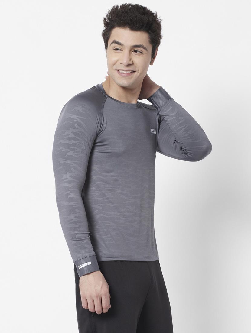 grey self design t-shirt - 21072780 - Standard Image - 2