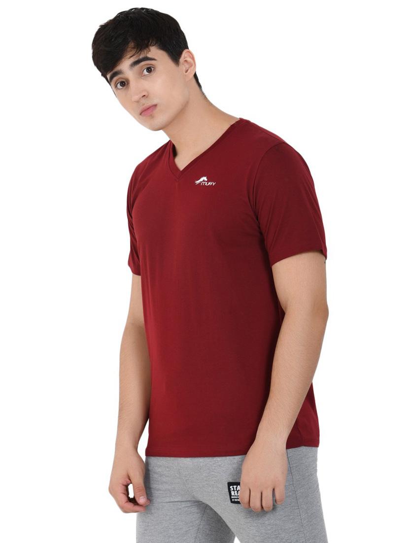 maroon cotton blend front print tshirt - 21072784 - Standard Image - 2