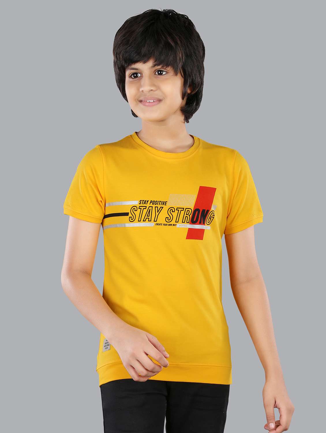 boys chest print cotton t-shirt