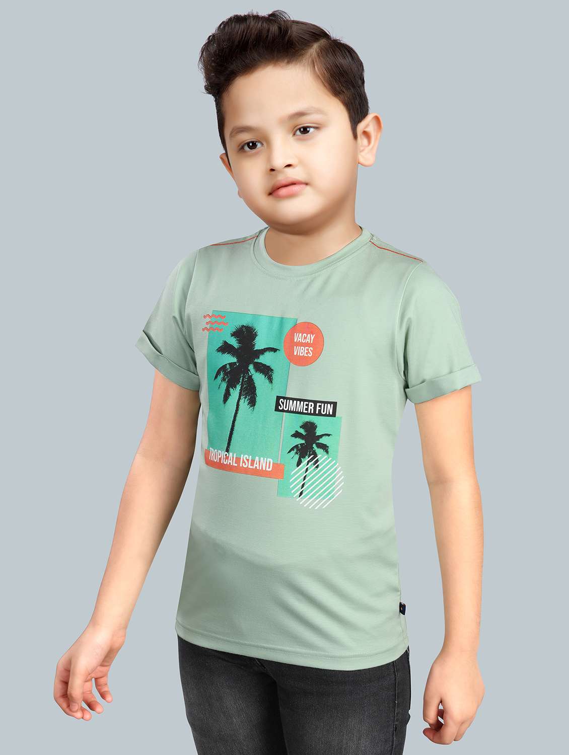boys chest print cotton t-shirt cotton t-shirt