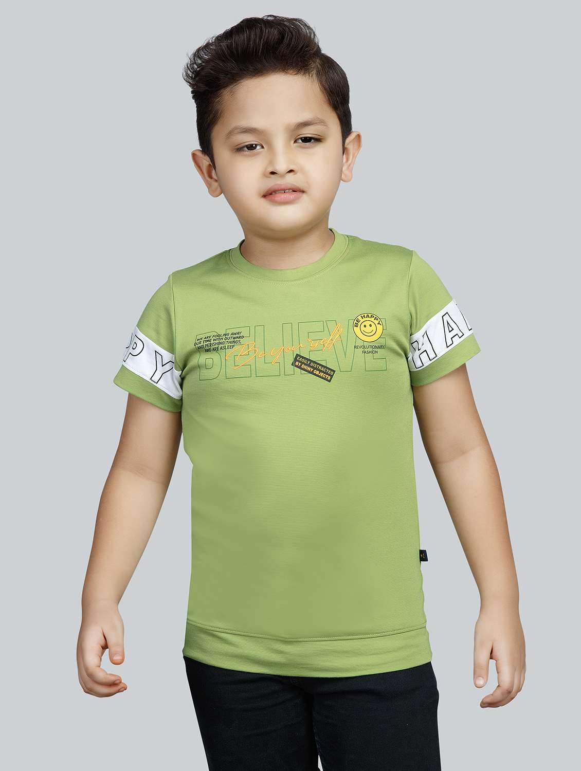 boys chest print cotton t-shirt