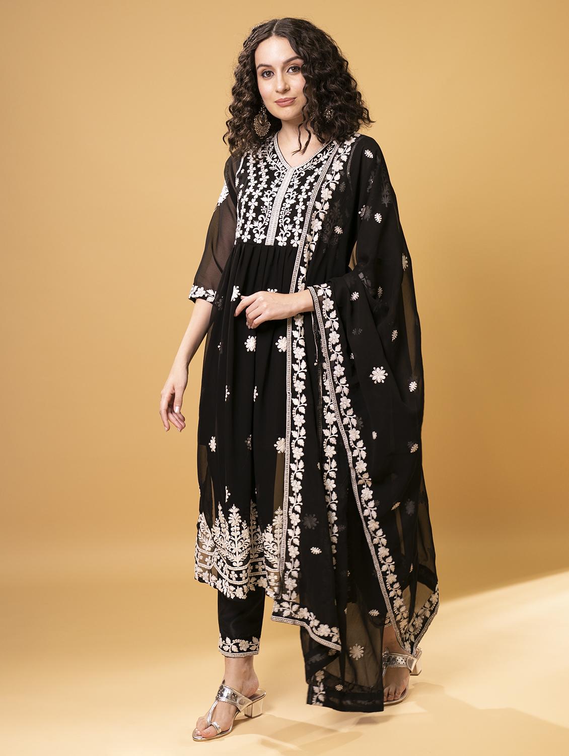 women three quarter sleeve suit set - 21073480 - Standard Image - 2