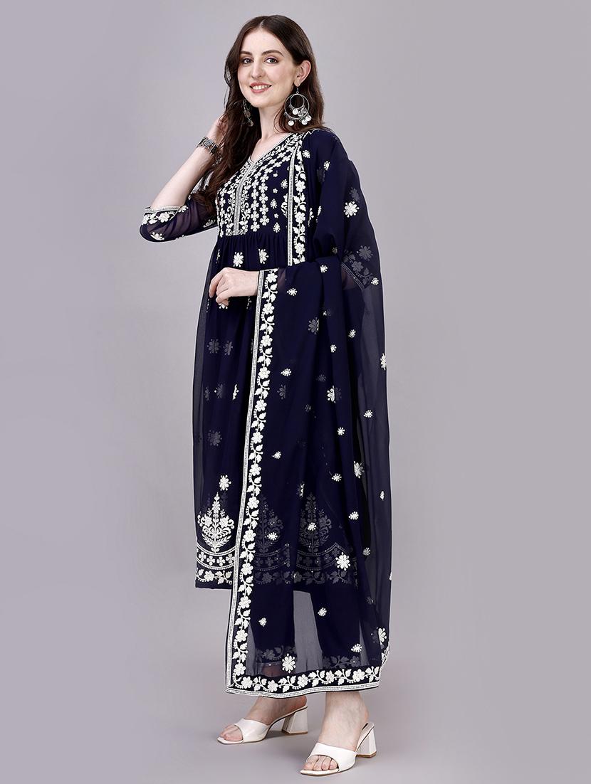 women three quarter sleeve suit set - 21073481 - Standard Image - 2