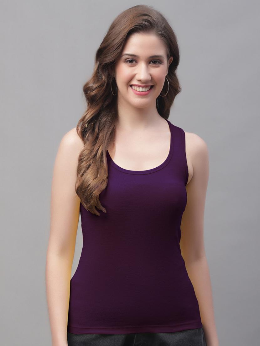 purple cotton tank top - 21073655 - Zoom Image - 0