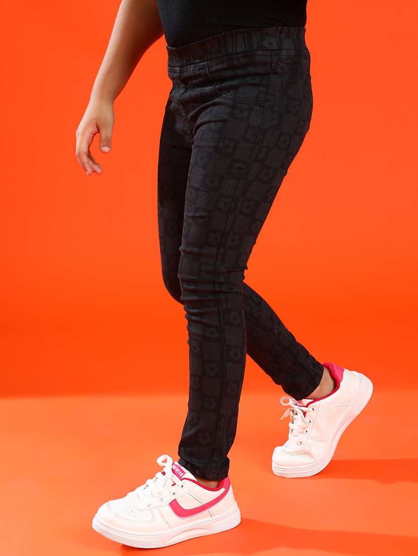girls printed slim fit jegging - 21073828 -  Standard Image - 2