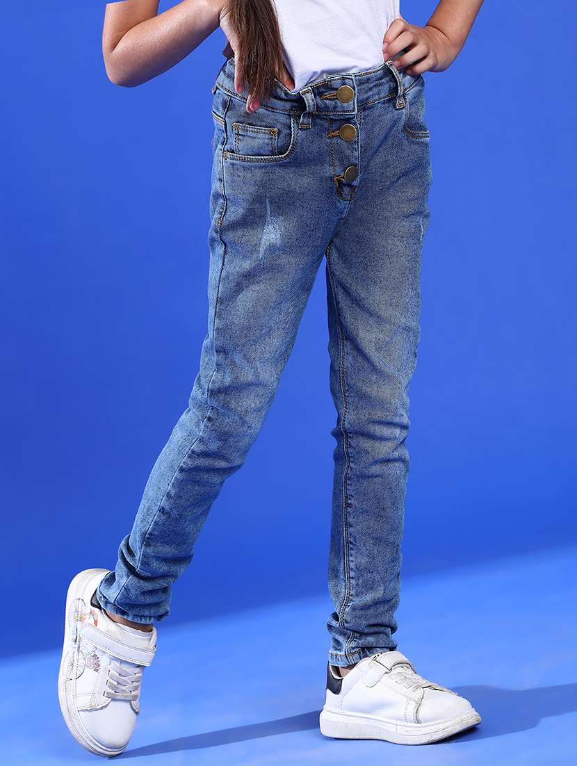 girls plain slim fit jeans - 21073846 -  Standard Image - 2