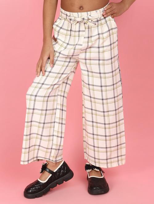 white acrylic blend casual trouser - 21073895 - Standard Image - 0