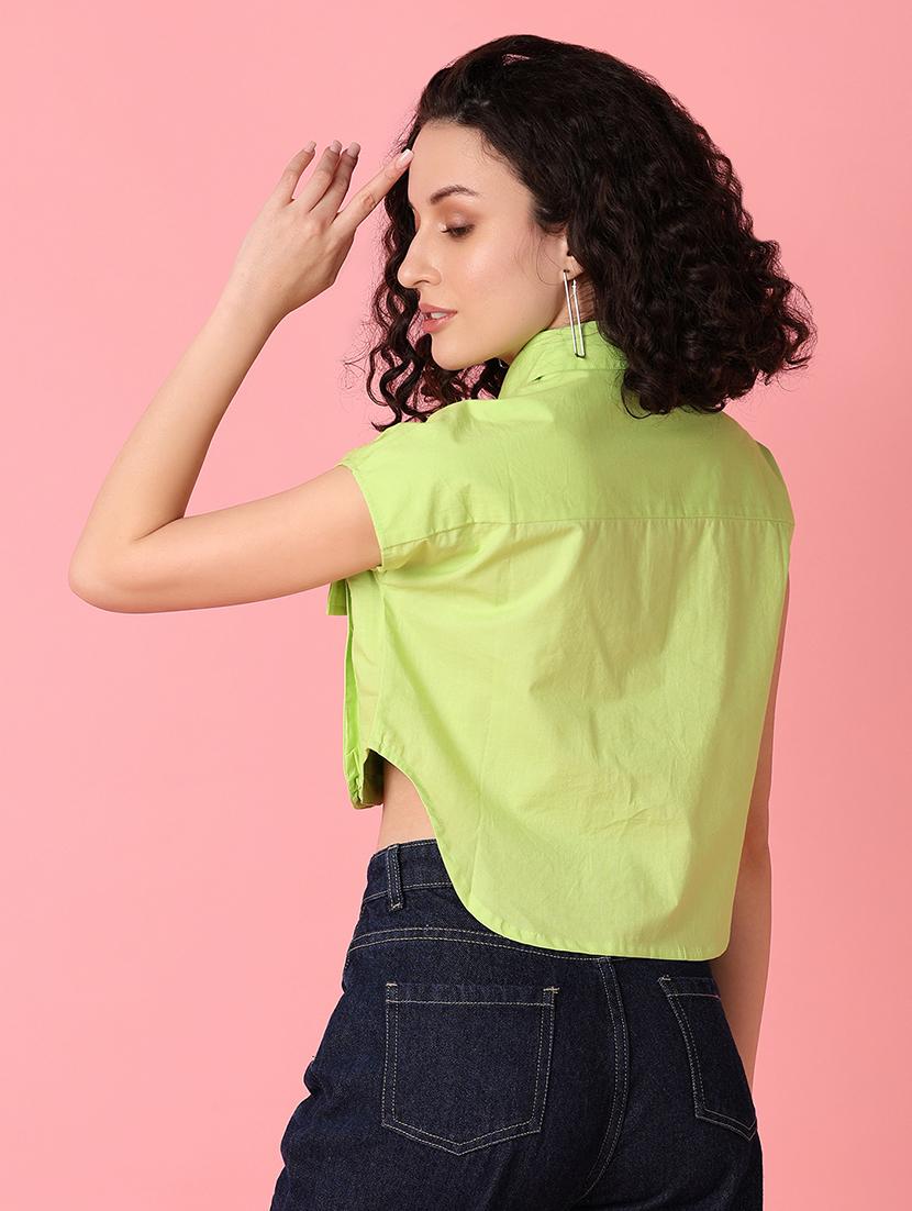 green solid regular shirt - 21073956 - Standard Image - 2