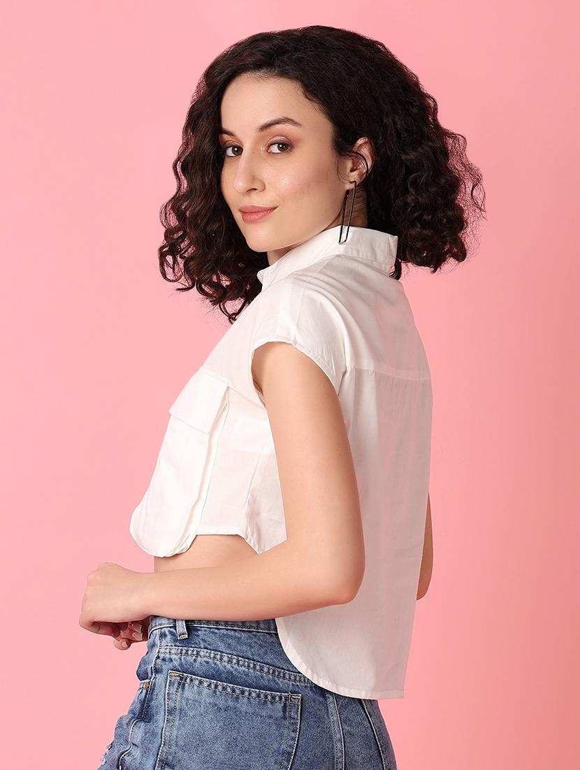 white solid regular shirt - 21073958 - Standard Image - 2
