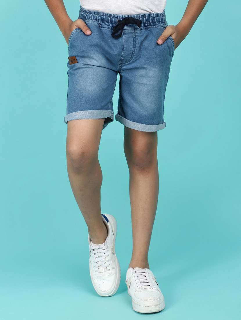 boy mid rise washed shorts