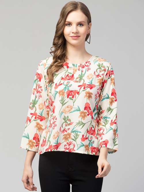 women white floral printed regular top - 21074457 -  Standard Image - 0