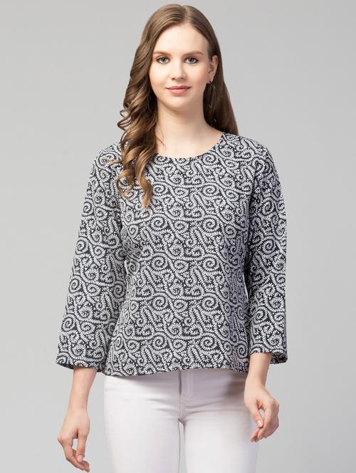 women black printed regular top - 21074461 - Standard Image - 0