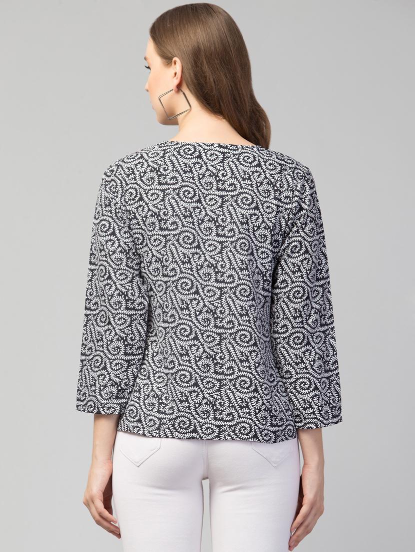 women black printed regular top - 21074461 - Standard Image - 2