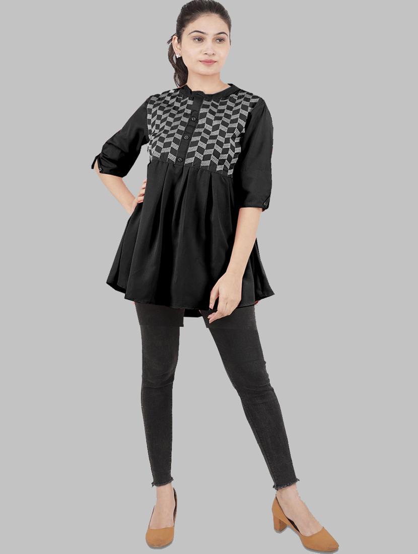 women black embroidered detailed kurti - 21074473 -  Standard Image - 2