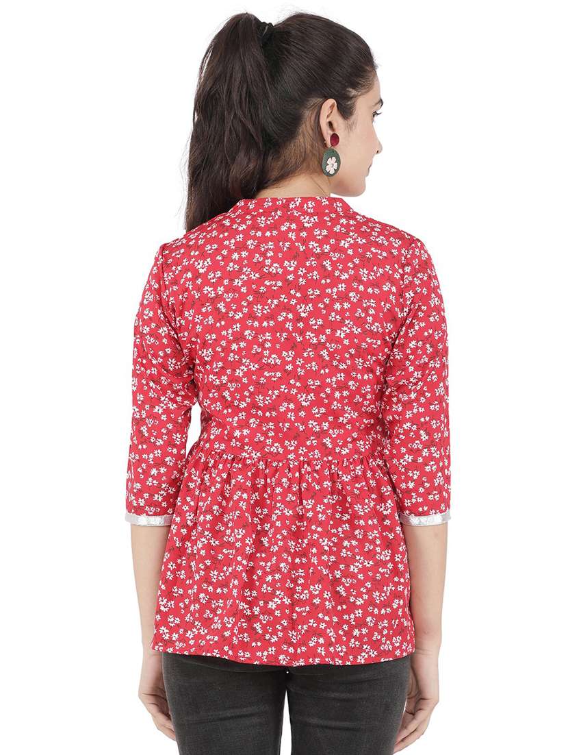women red floral printed peplum top - 21074545 -  Standard Image - 2