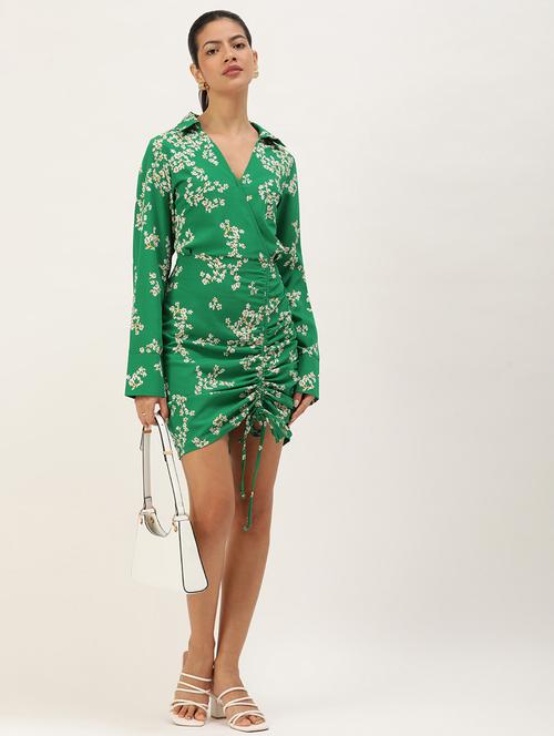 green crepe bodycon dress - 21074747 - Standard Image - 0