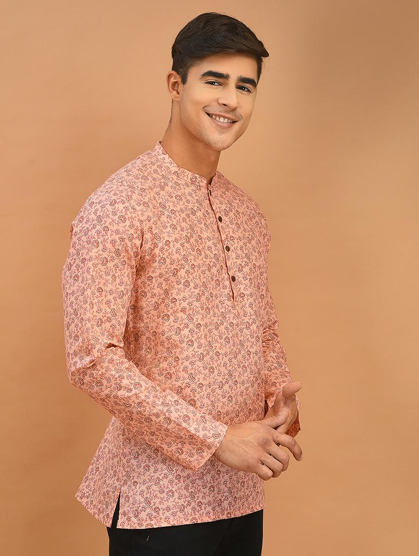 men printed short kurta - 21074775 - Standard Image - 2