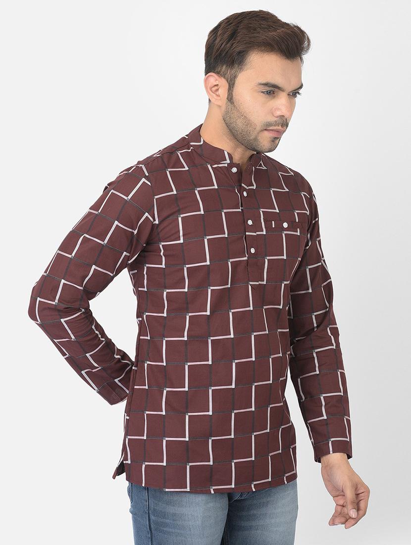 men printed short kurta - 21074785 - Standard Image - 2