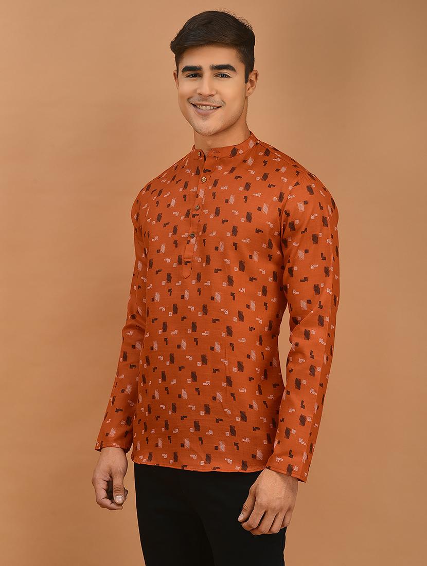 men printed short kurta - 21074803 - Standard Image - 2