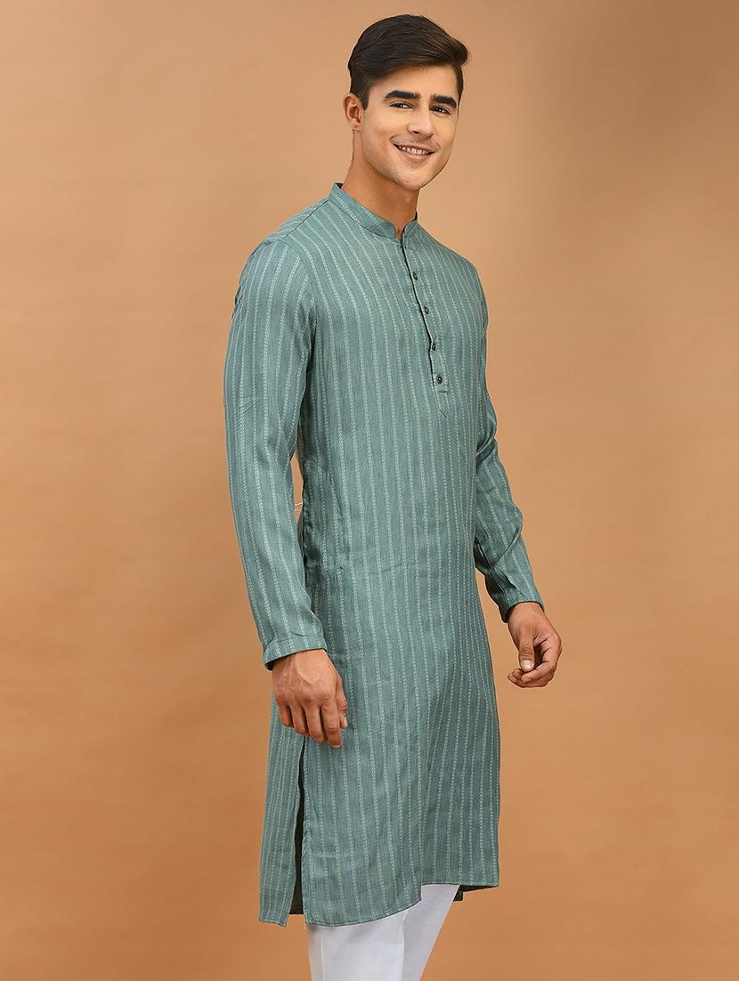 men long sleeve self-designed kurta - 21074902 - Standard Image - 2