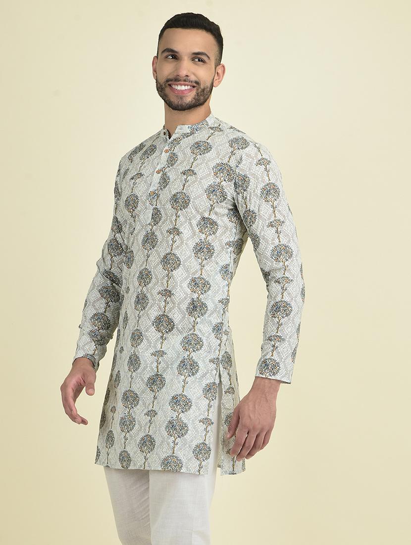 grey short kurta - 21075003 - Standard Image - 2