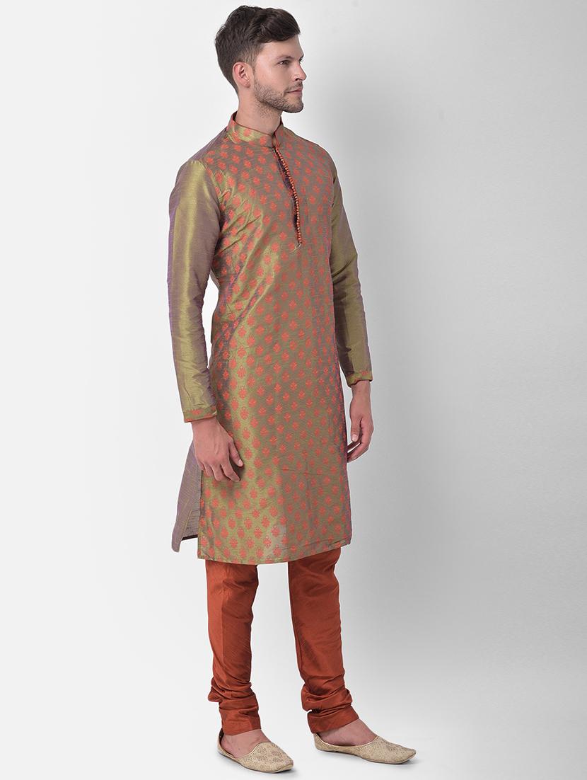 men mandarin neck long sleeves kurta - 21075461 - Standard Image - 2