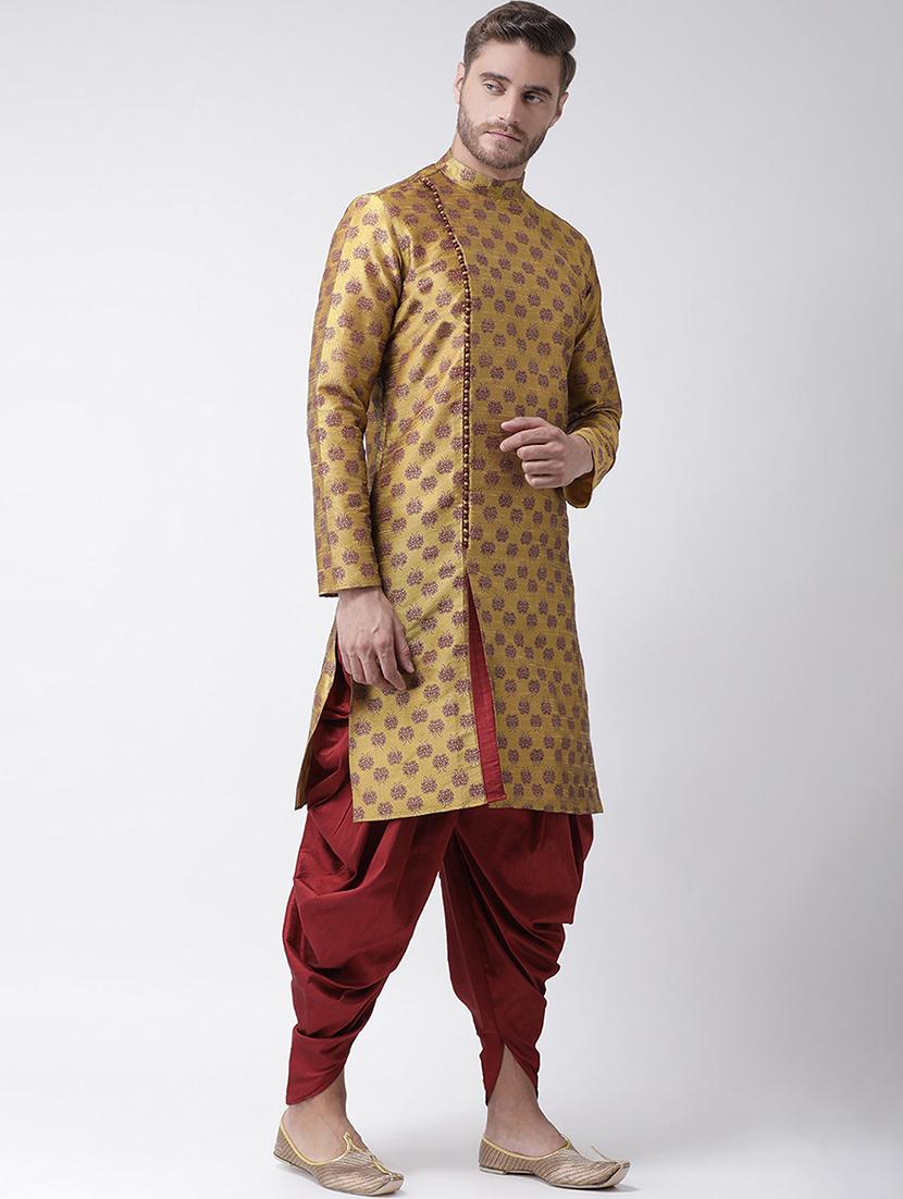 men long sleeve self-designed long kurta - 21075764 - Standard Image - 2