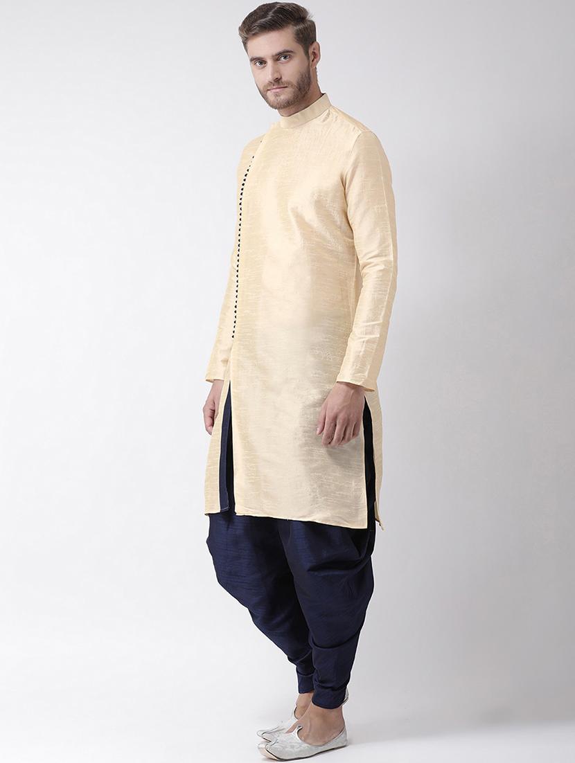men overlap neck solid long kurta - 21075783 - Standard Image - 2