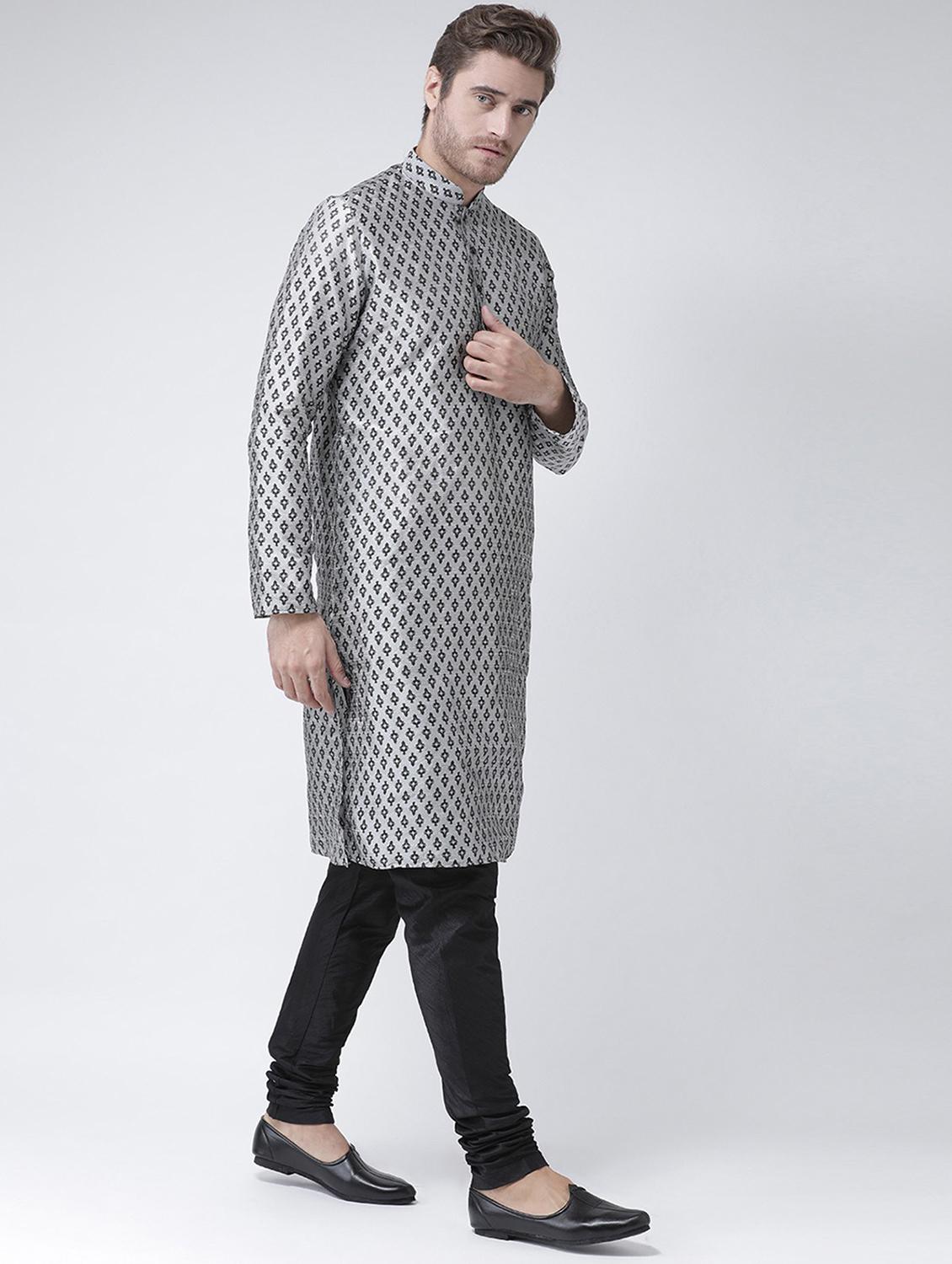 men mandarin neck printed long kurta - 21075843 - Standard Image - 2