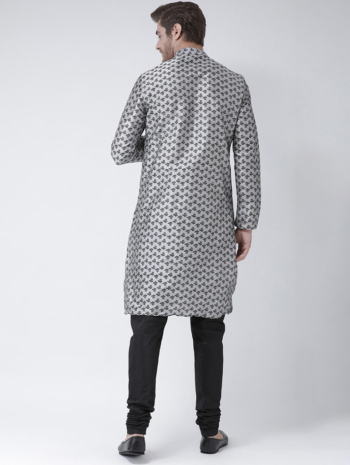 men mandarin neck printed long kurta - 21075847 - Standard Image - 2