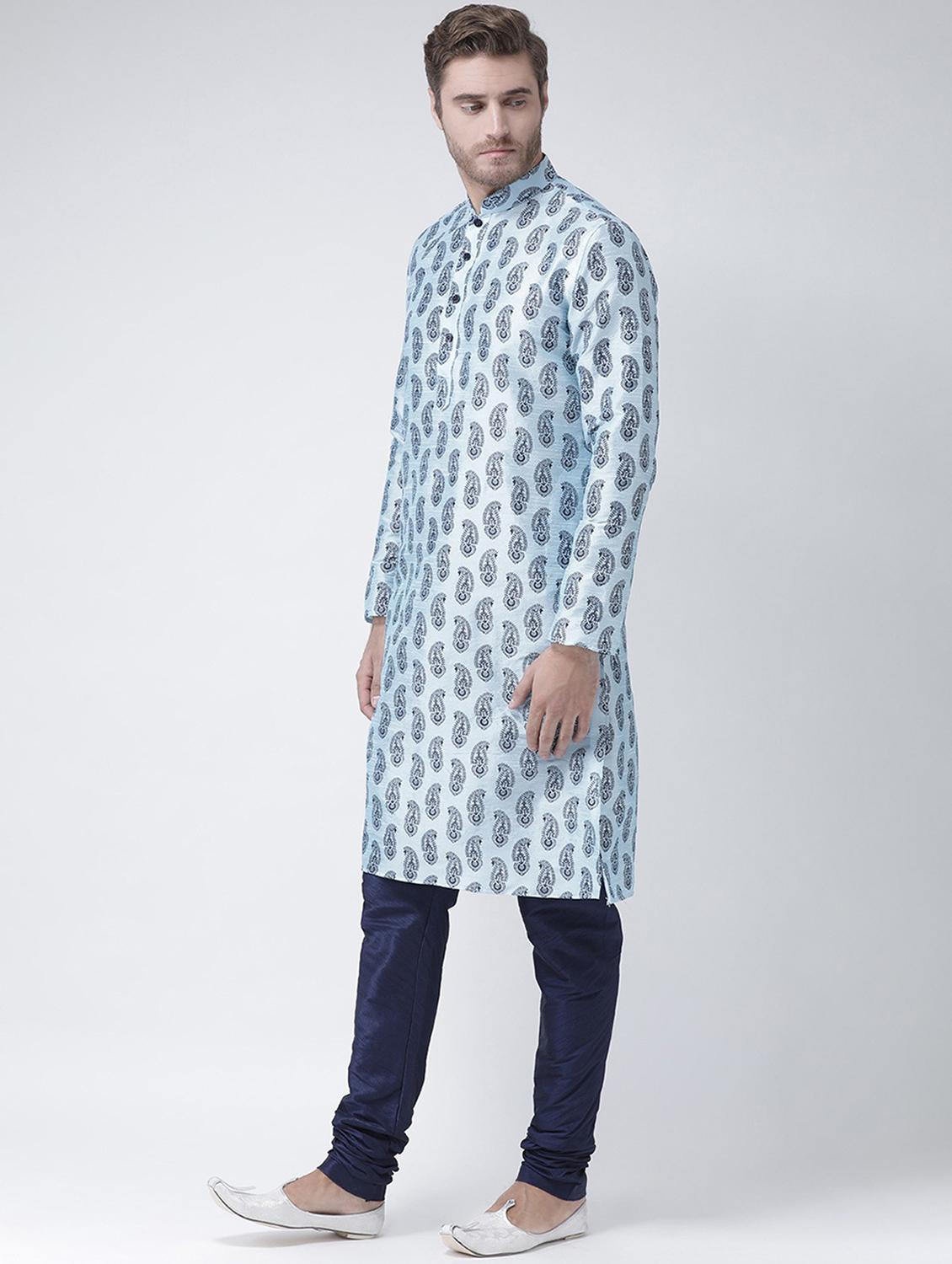 men mandarin neck printed long kurta - 21075854 - Standard Image - 2