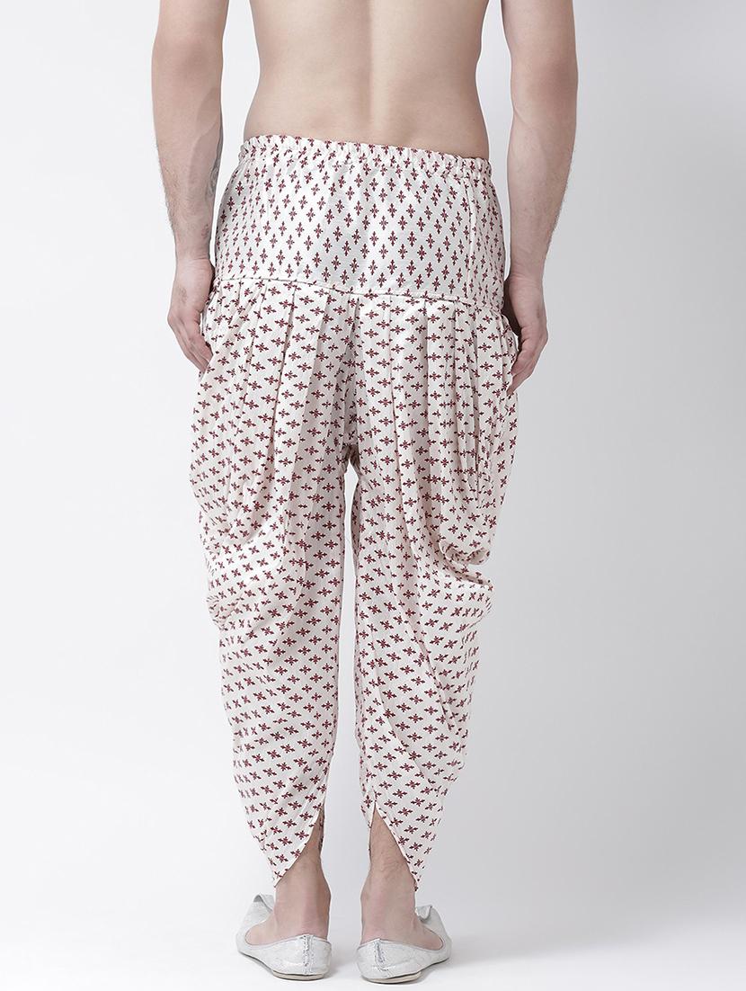 men printed mid rise dhoti - 21076185 - Standard Image - 2