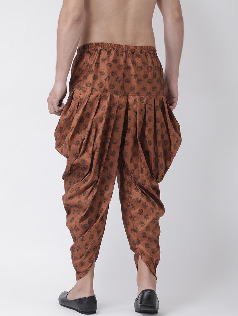 men printed mid rise dhoti - 21076374 - Standard Image - 2