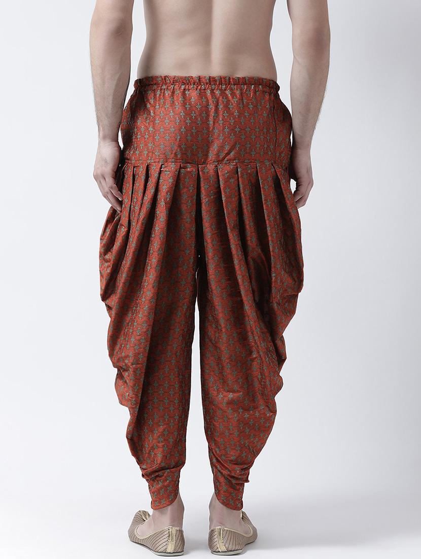 men printed mid rise dhoti - 21076391 - Standard Image - 2