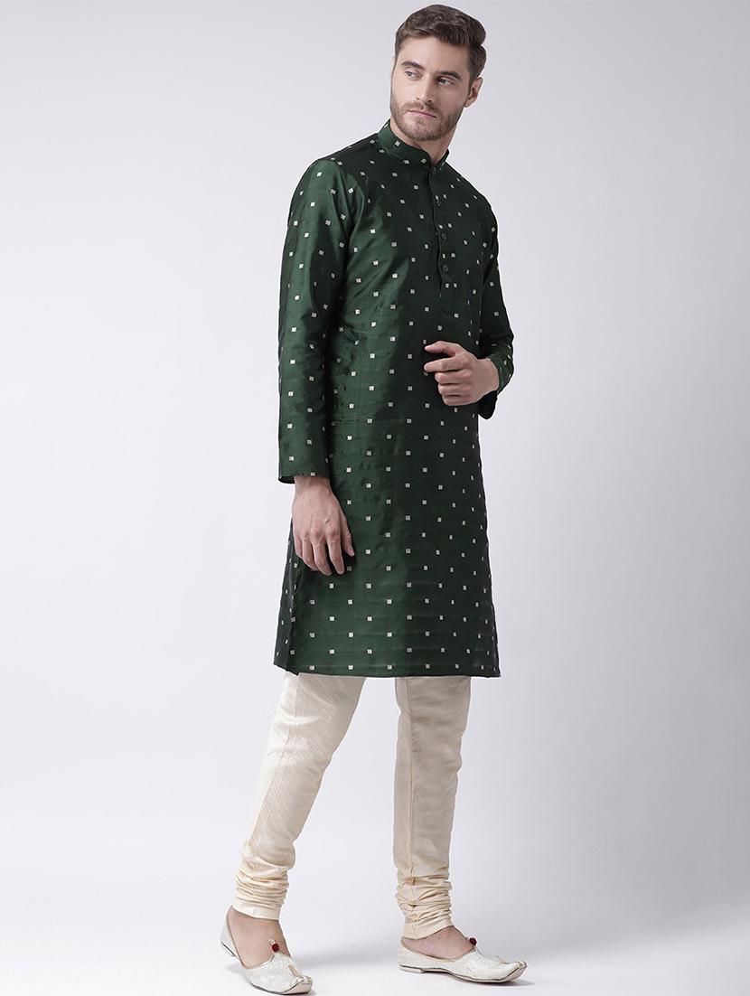 men mandarin neck kurta churidar set - 21078364 - Standard Image - 2