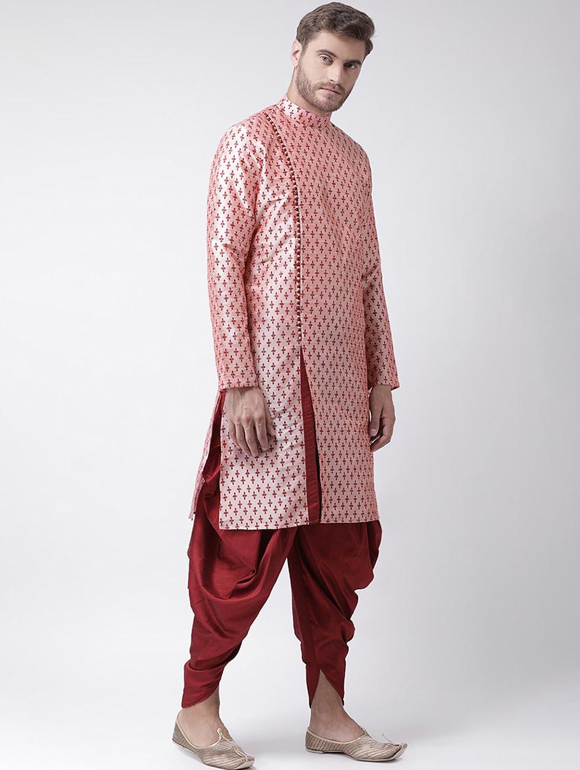 men long sleeved dhoti kurta set - 21078456 - Standard Image - 2